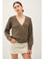 Brown Faux Wrap Sweater