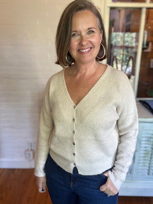 ivory button down cardigan