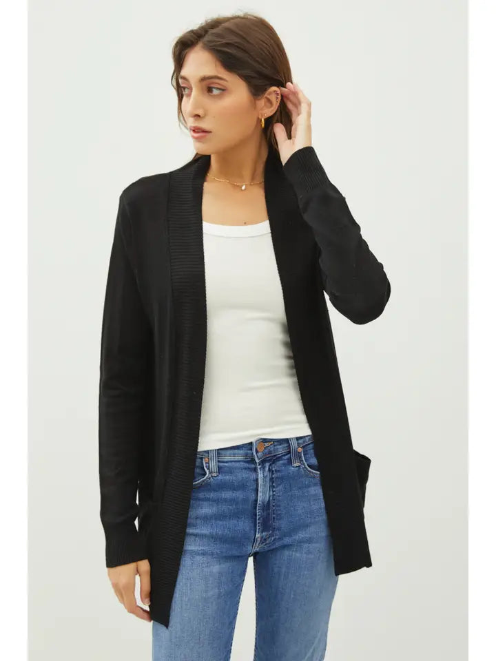 lightweight black cardigan