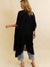 Ruffle Edge Black Kimono