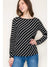 Black Striped Long Sleeve Top