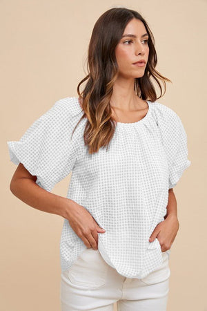 Ivory Gingham Top