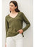 Olive V-neck Sweater