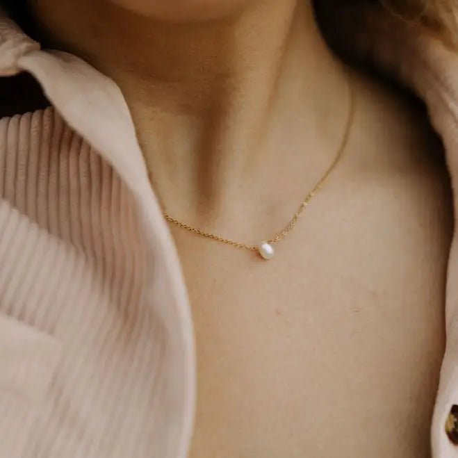 delicate pearl chain necklace