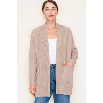 Taupe Long Cardigan