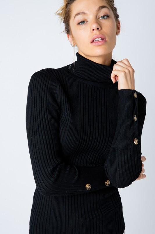 black turtleneck top 